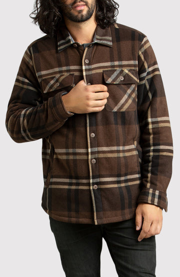 Brown Polar Fleece Shirt Jacket